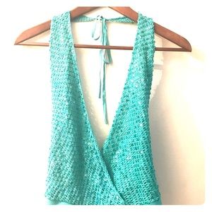 NEW!!! BCBG Crochet Halter Top in Turquoise!!